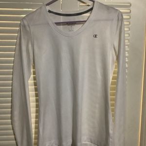 White Champion Woman’s Long Sleeve Performance Shirt, New size S